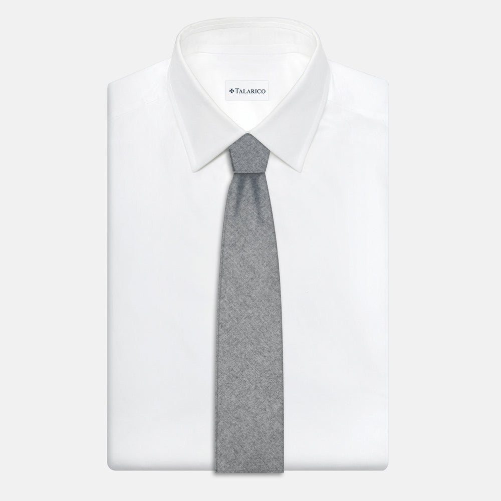 3-Fold Cashmere Tie in Melange Grey