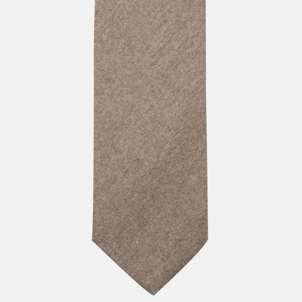 Cravatta 3 pieghe in Cashmere Marrone Melange