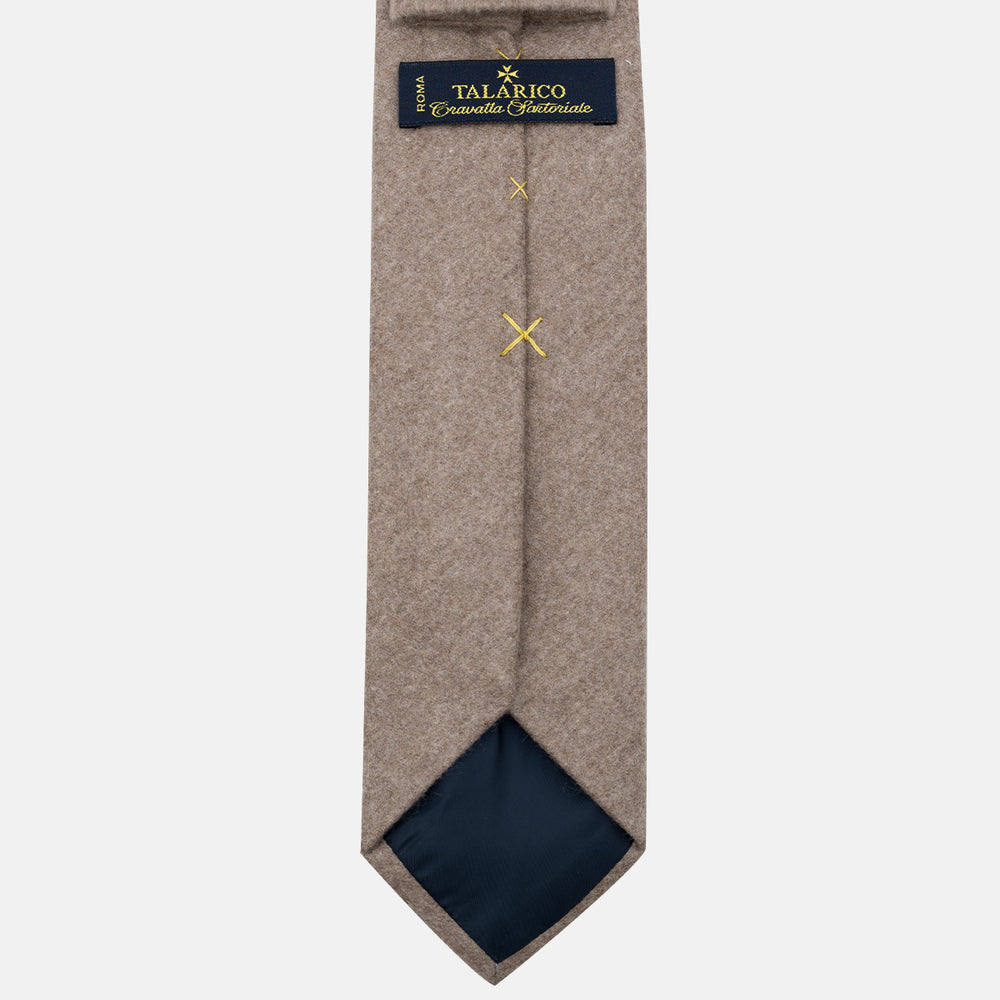 Cravatta 3 pieghe in Cashmere Marrone Melange