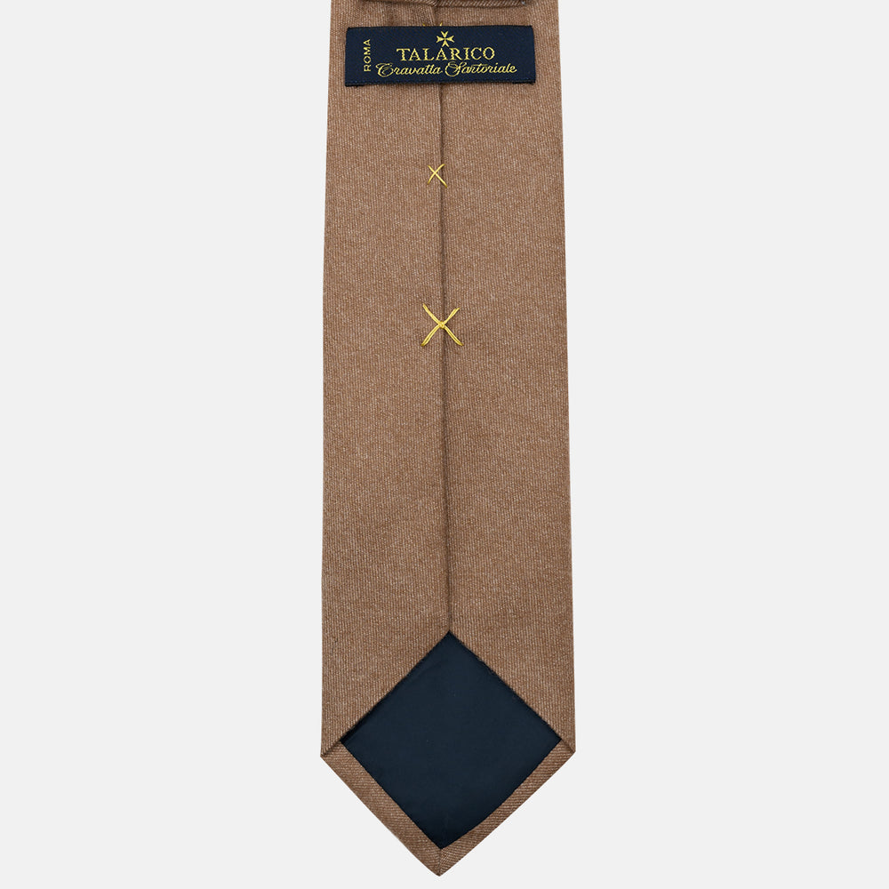 Cravatta 3 pieghe in Cashmere Cammello
