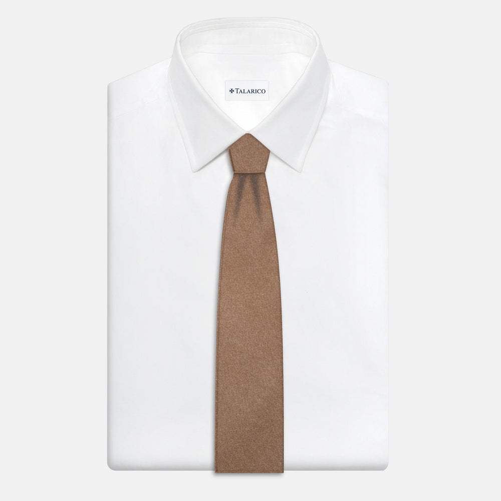 3-fold Camel Cashmere Tie