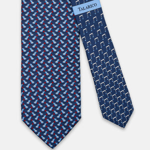 ربطة عنق 3 طيات من الحرير، بنقشة بينوكيو، أزرق فيروزي - JC066398_1 T