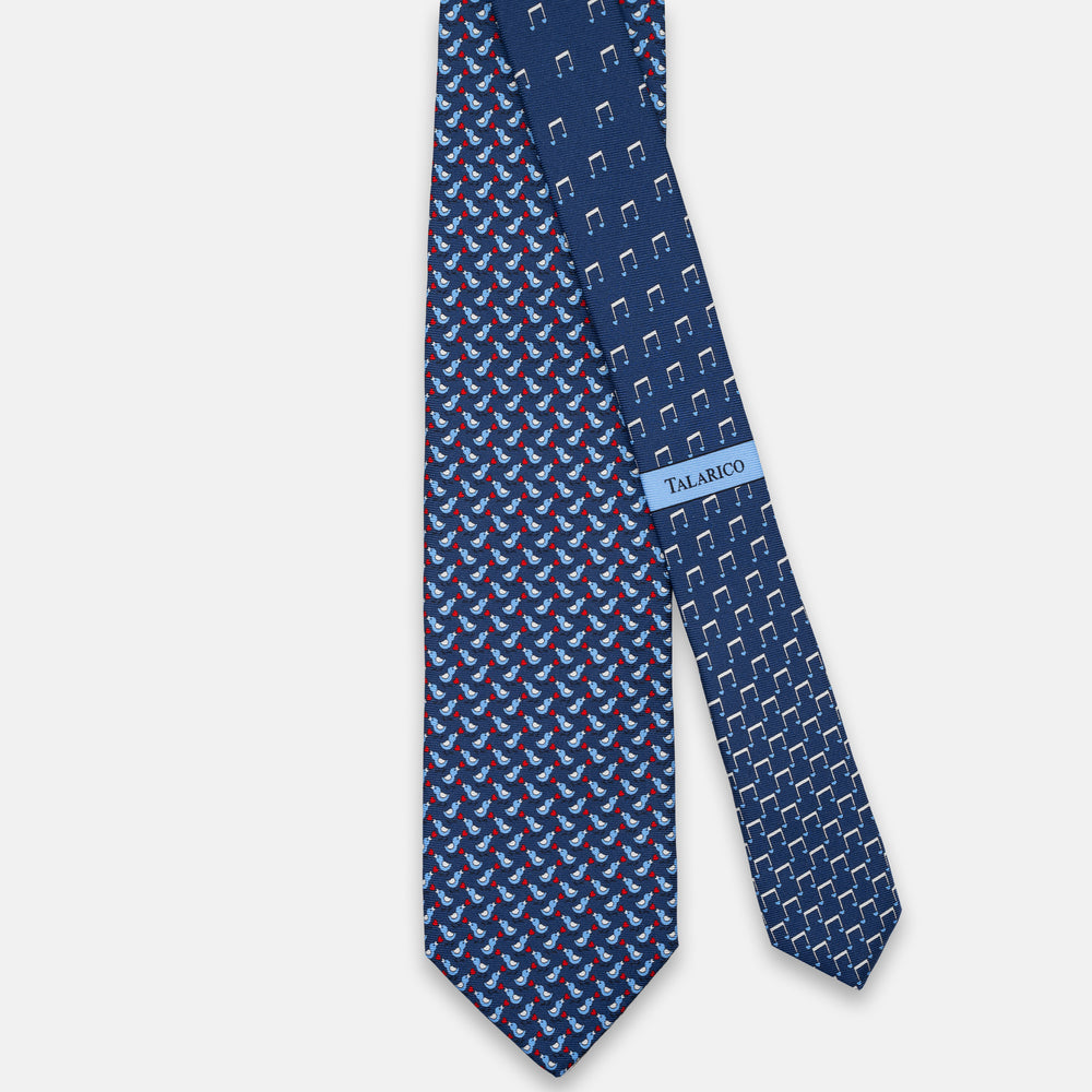 3-FOLD SILK TIE, PINOCCHIO PATTERN, TURQUOISE BLUE - JC066398_1 T