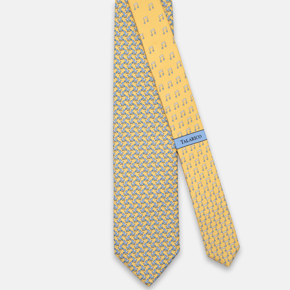 3-FOLD SILK TIE, PINOCCHIO PATTERN, TURQUOISE BLUE - JC066398_1 T