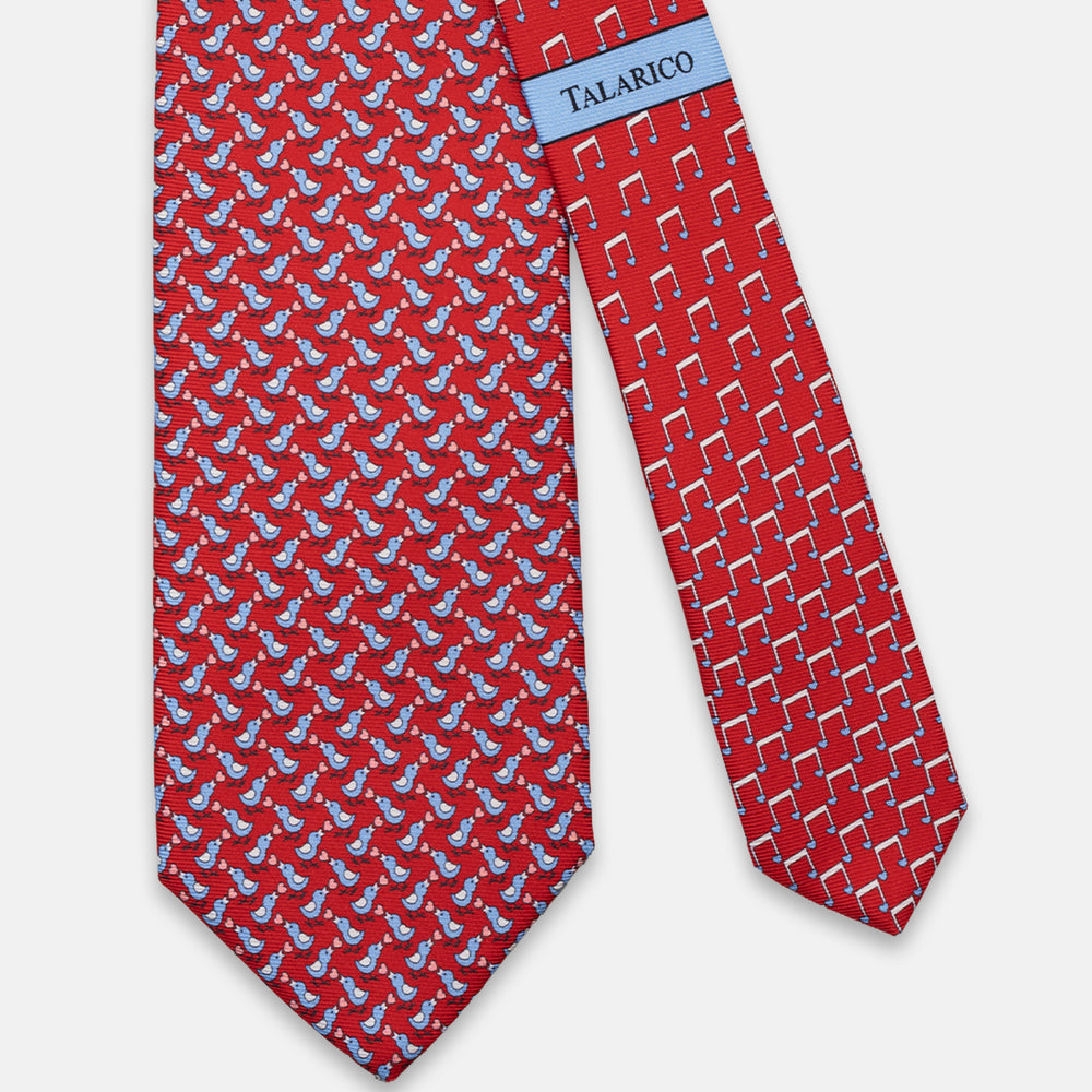 3-FOLD SILK TIE, PINOCCHIO PATTERN, TURQUOISE BLUE - JC066398_1 T