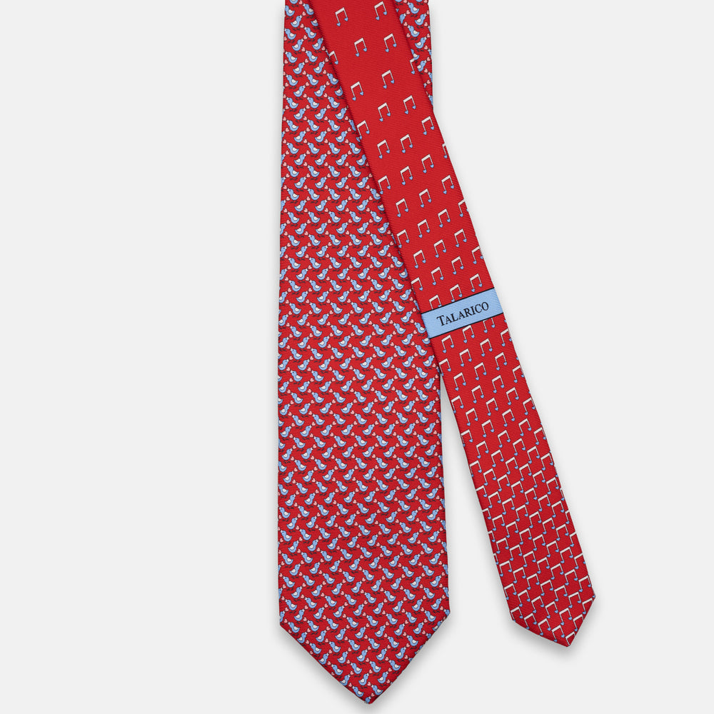 3-FOLD SILK TIE, PINOCCHIO PATTERN, TURQUOISE BLUE - JC066398_1 T