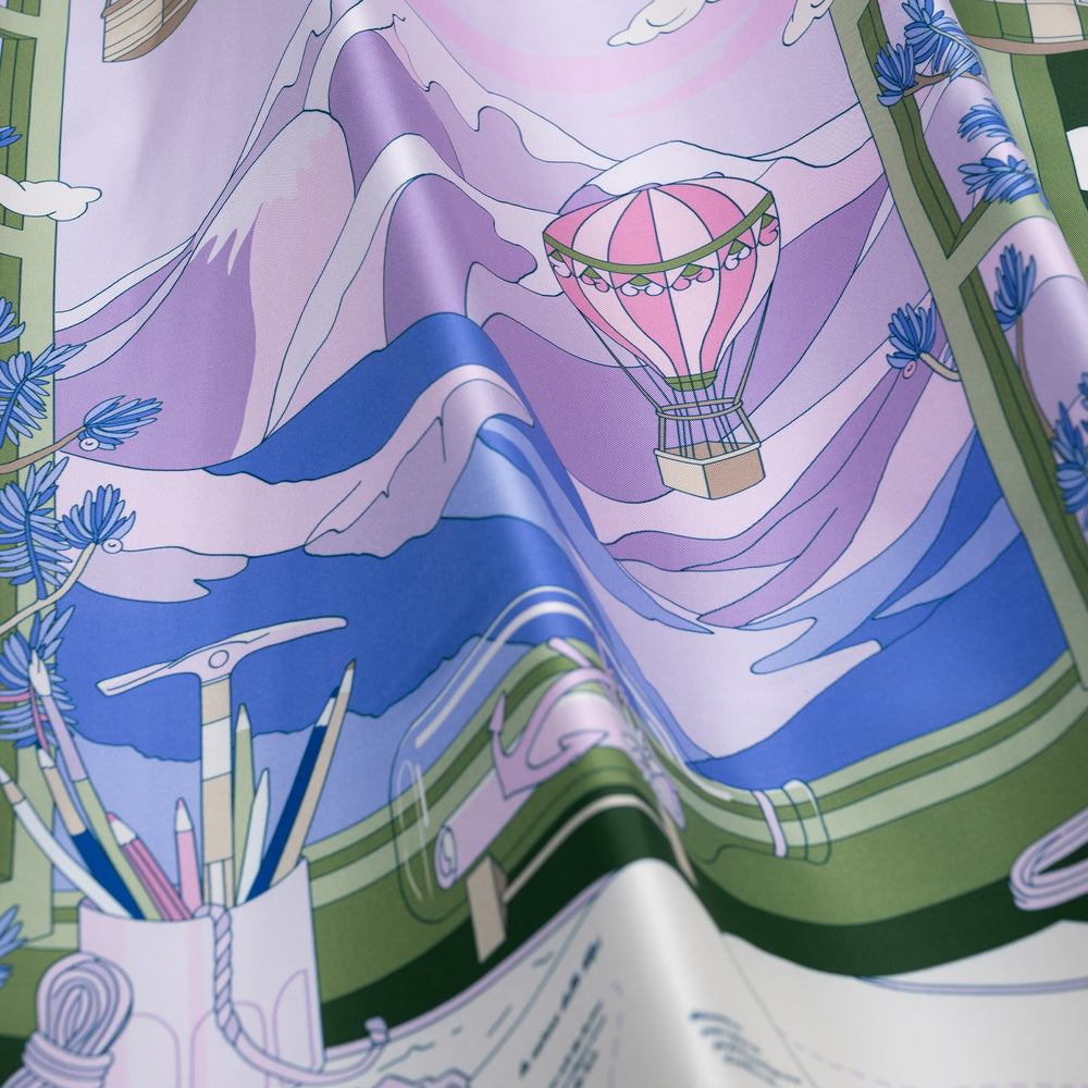 Silk Twill Scarf The Horizon of Dreams Silk Twill Scarf 90