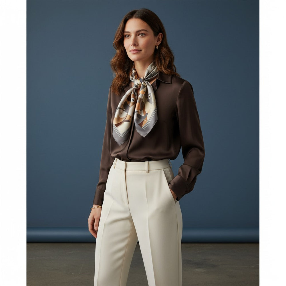 90's Twill Silk Scarf La Corsa