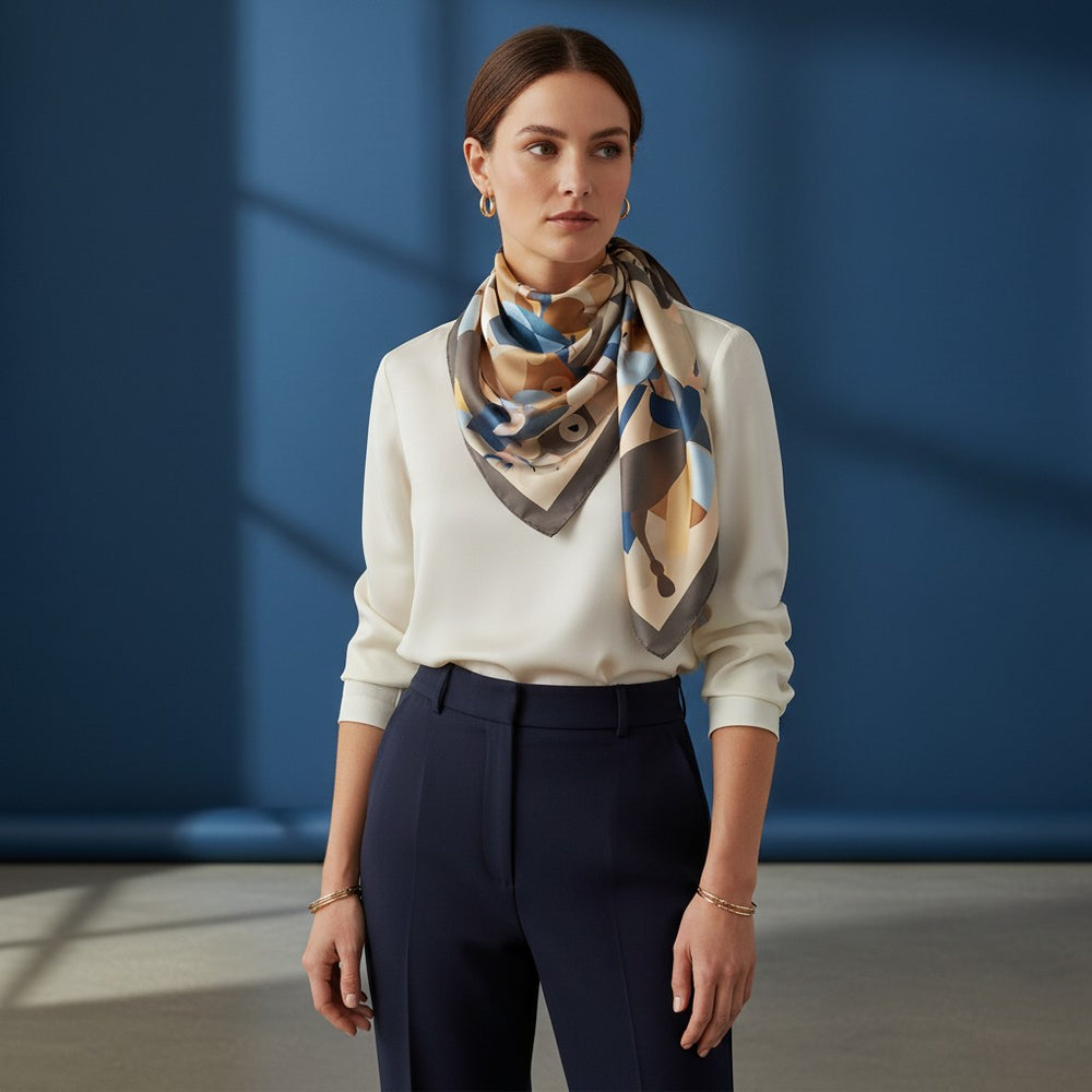 90's Twill Silk Scarf La Corsa