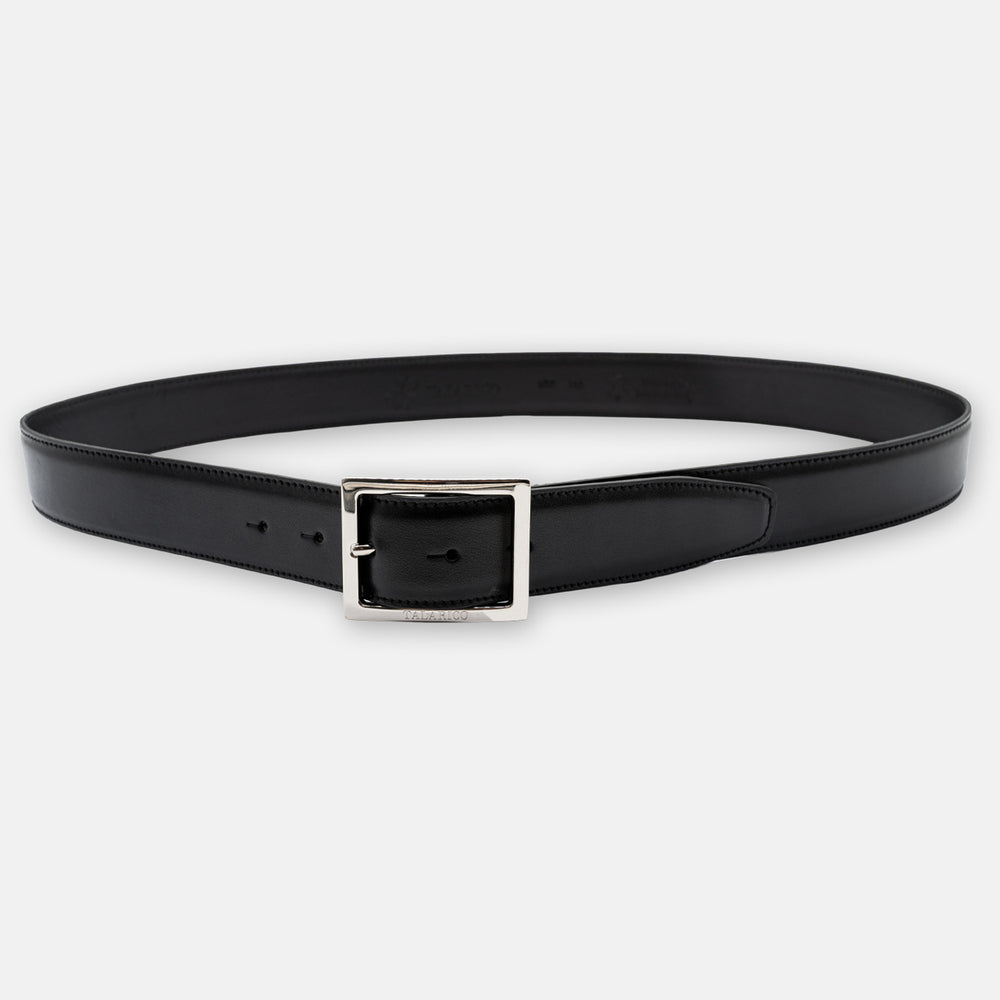 Cintura Zefiro in Pelle di Vitello Spazzolata | Fibbia Classica in Acciaio