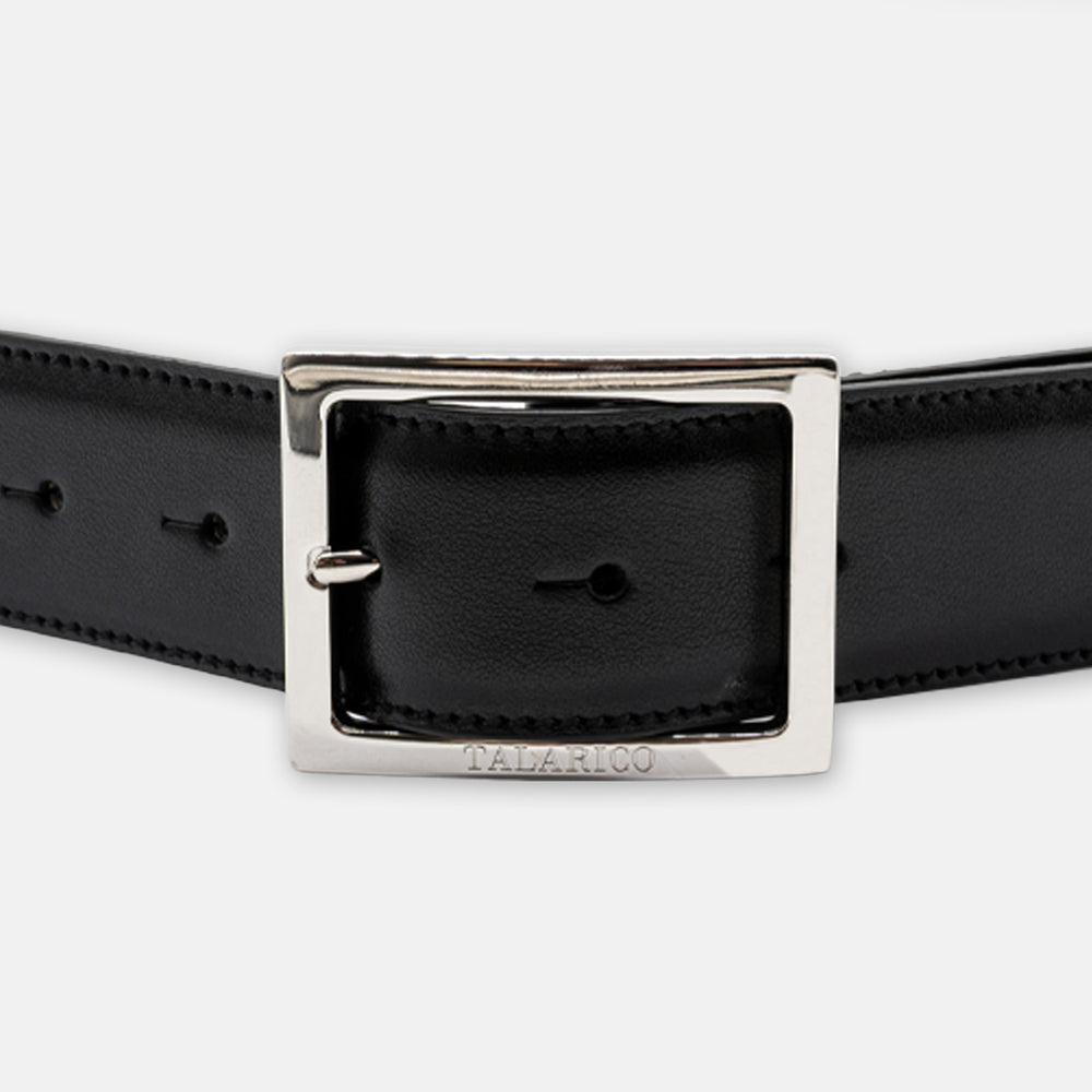 Cintura Zefiro in Pelle di Vitello Spazzolata | Fibbia Classica in Acciaio