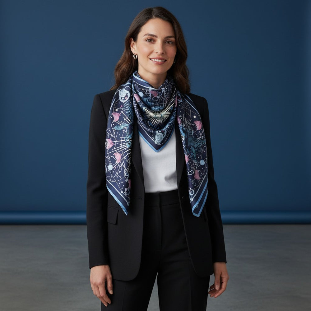 90's Twill Silk Scarf Luce D'Olimpo