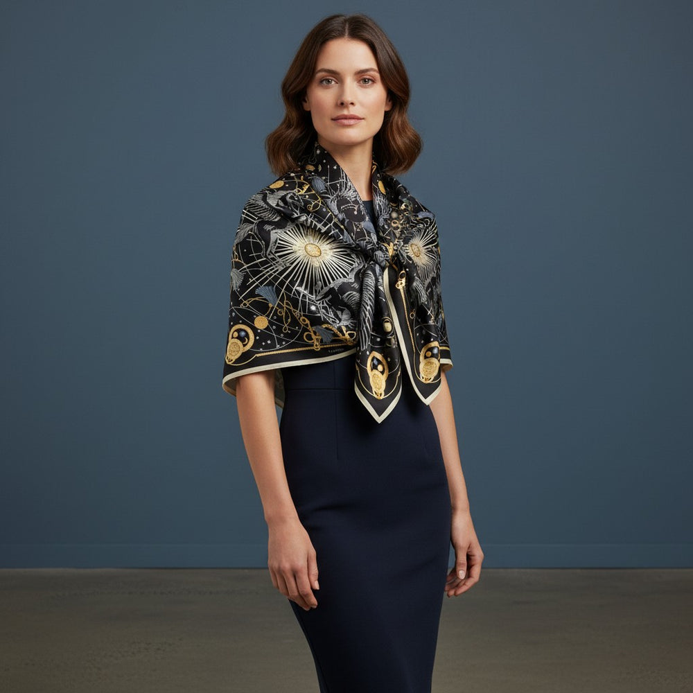 90's Twill Silk Scarf Luce D'Olimpo