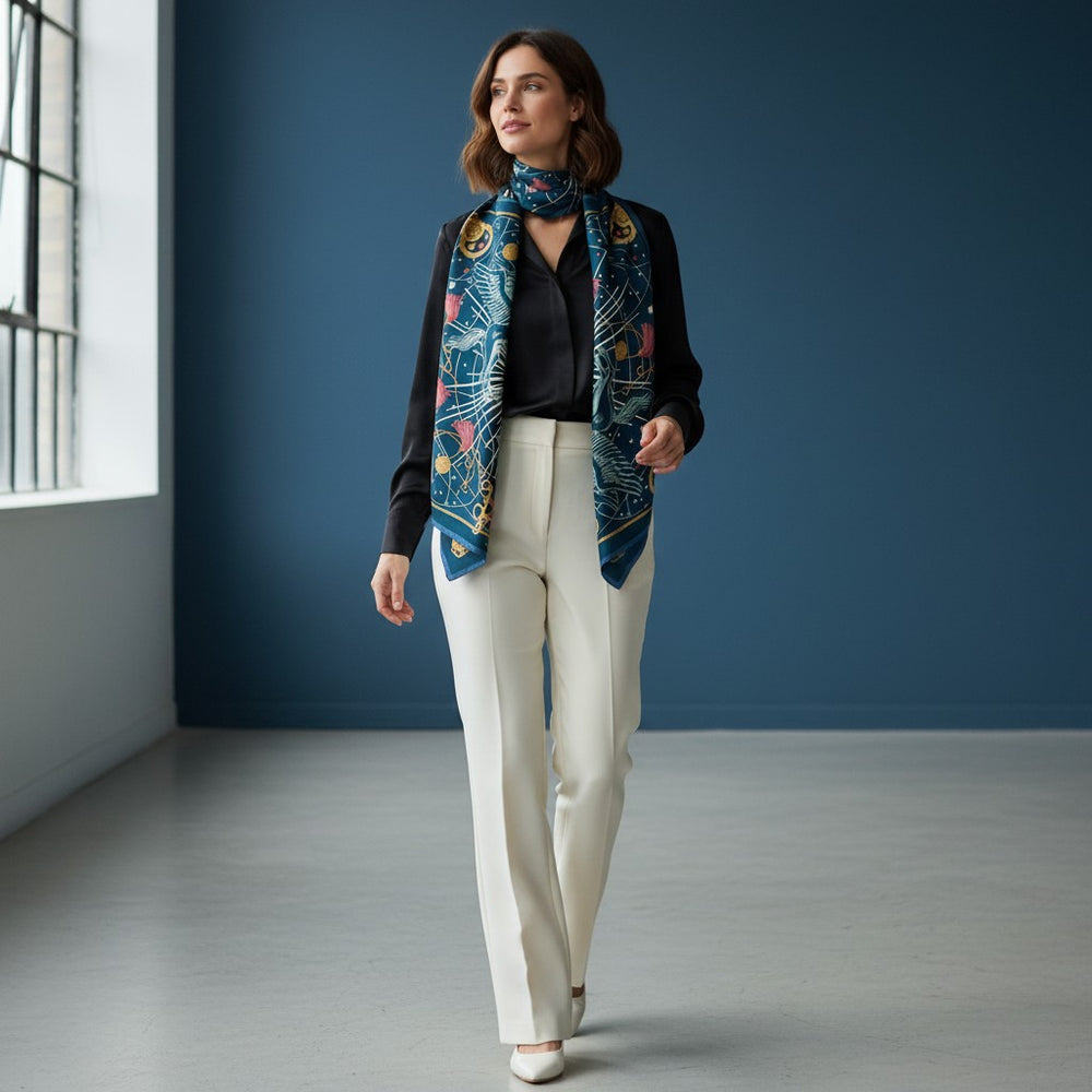 90's Twill Silk Scarf Luce D'Olimpo