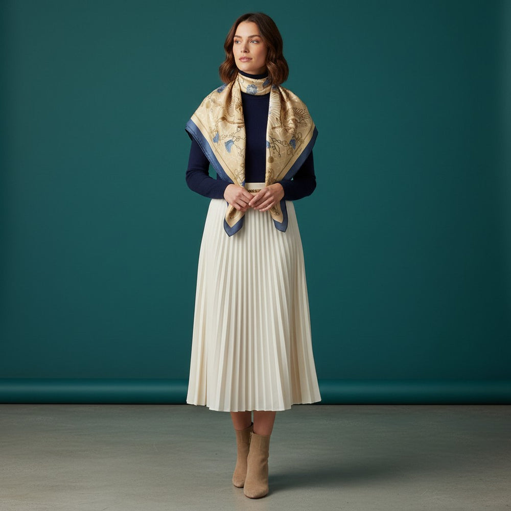 90's Twill Silk Scarf Luce D'Olimpo