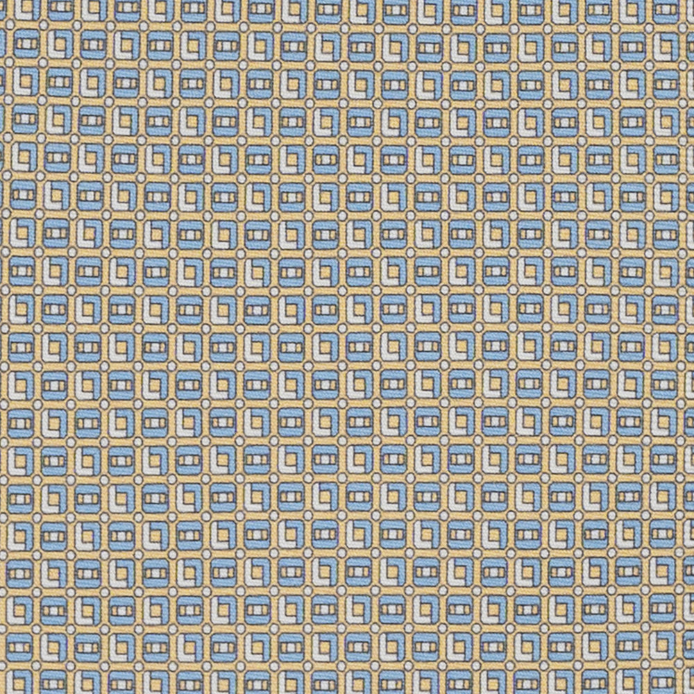 Yellow Geometric Pattern 3-Fold Silk Tie - M49796