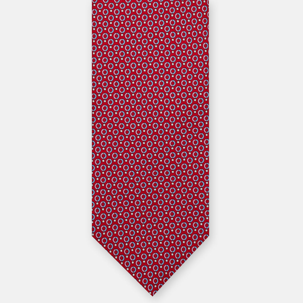 3-fold Silk Polka Dot Tie, Red - M50026