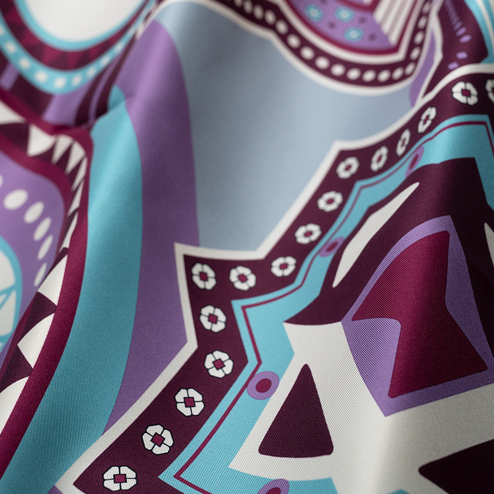 90's Twill Silk Scarf Celestial Abstractions
