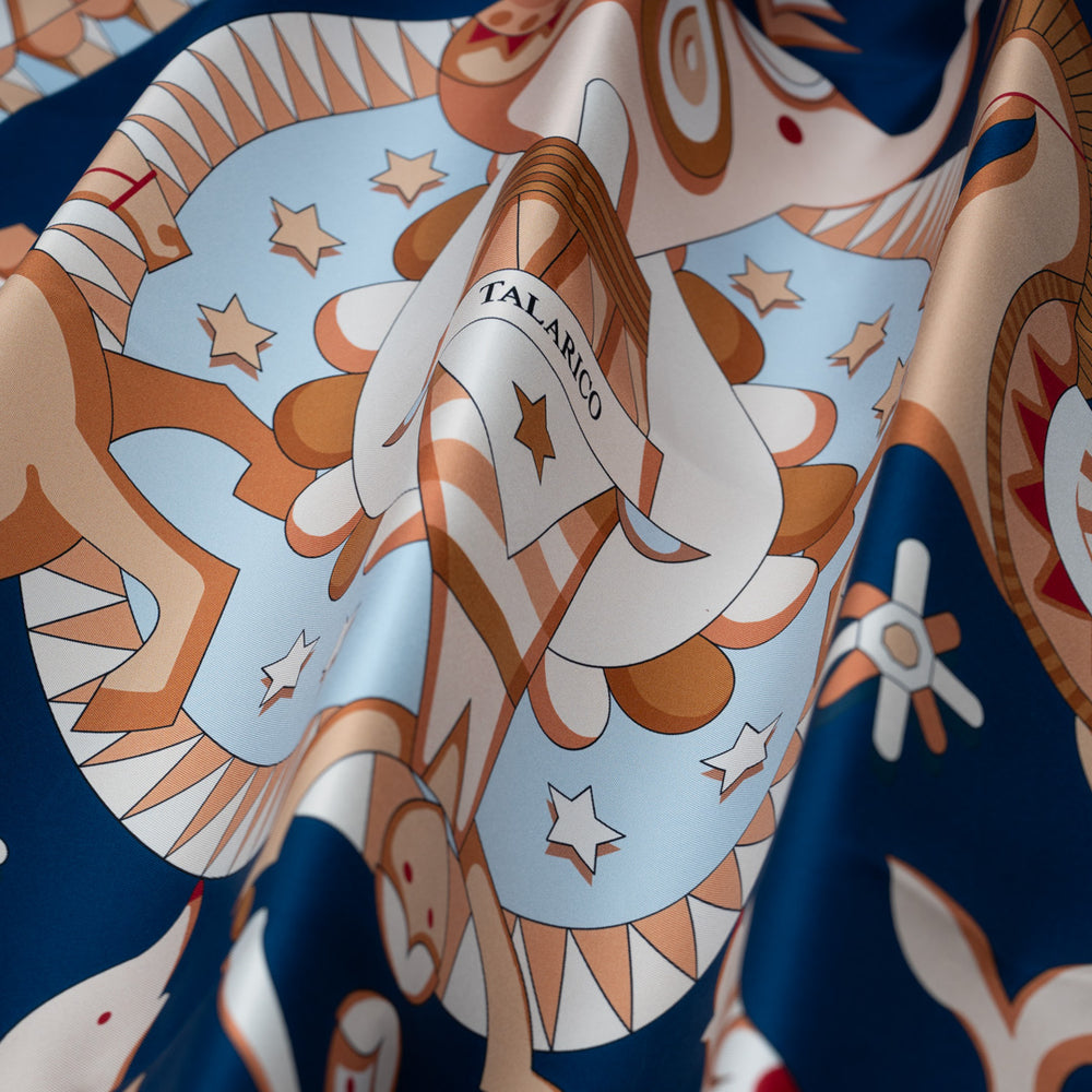 90's Circus of Wonders Twill Silk Scarf