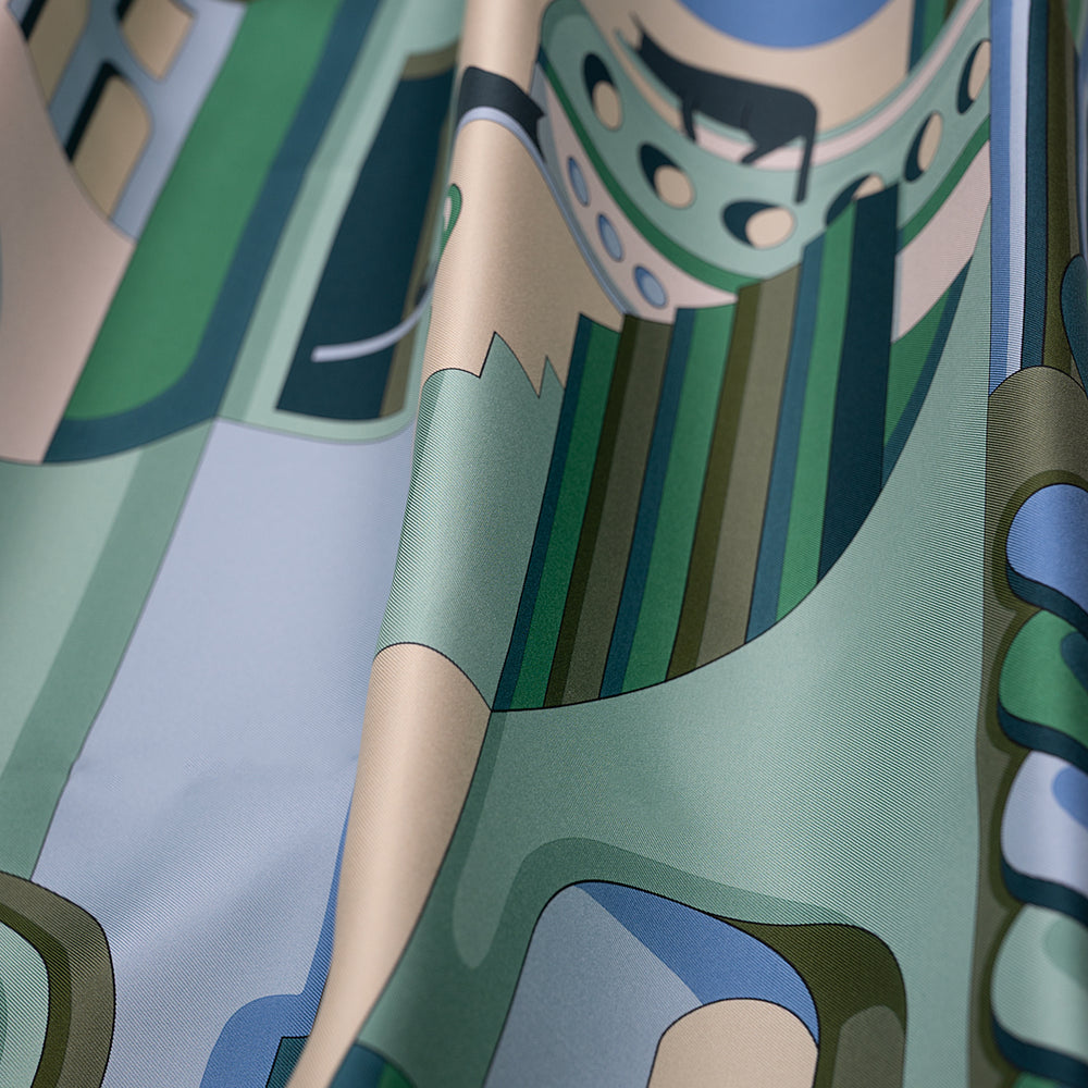 90's City Shadows Twill Silk Scarf