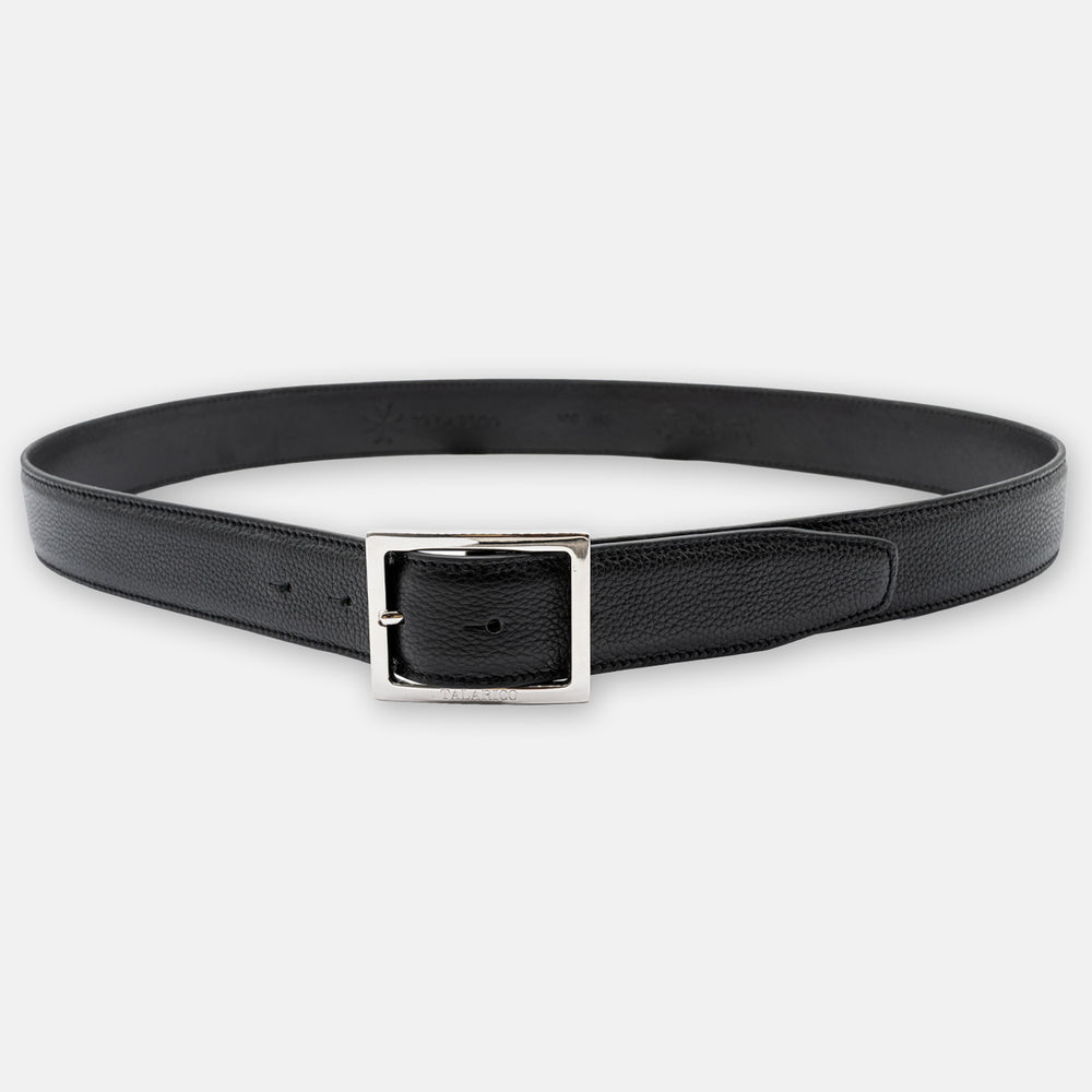 Cintura Zafiro in Pelle di Vitello Martellata | Fibbia Classica in Acciaio