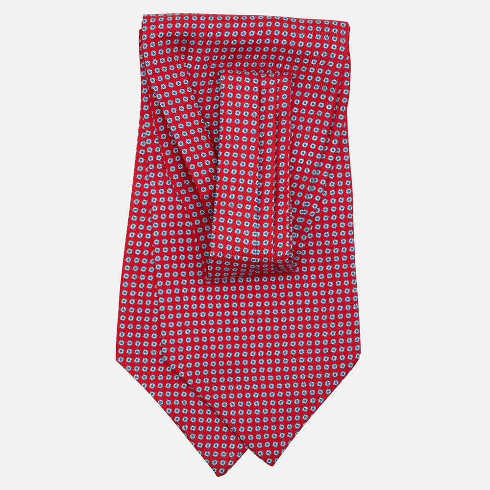 Ascot in seta Micro Fantasia Rosso