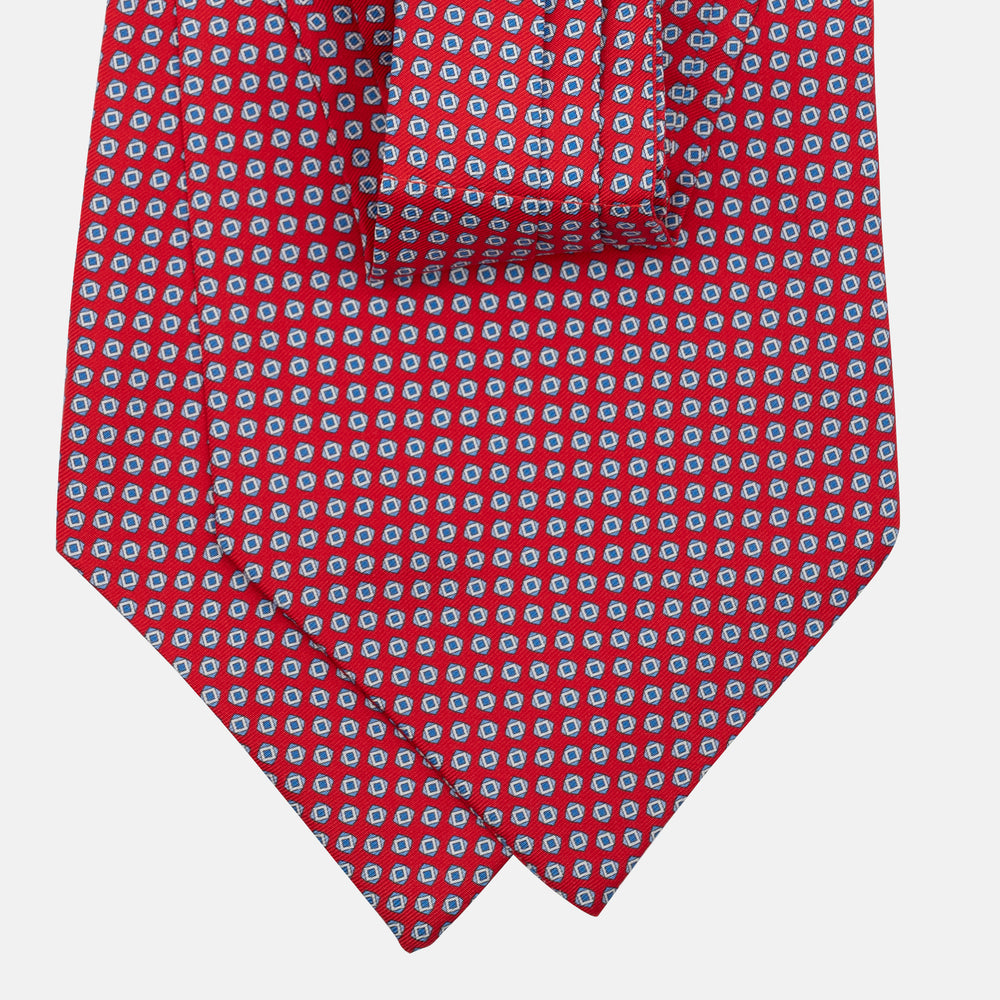Ascot in seta Micro Fantasia Rosso