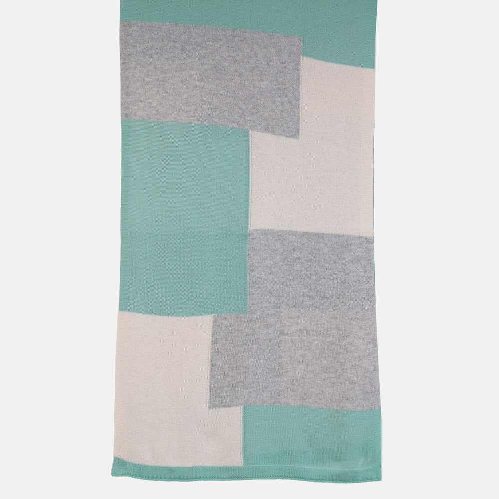 SCIARPA MONDRIAN IN LANA POLVERE PANNA GRIGIO - 102M