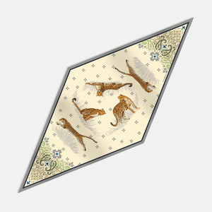 Feline Nest Twill Silk Diamond Scarf
