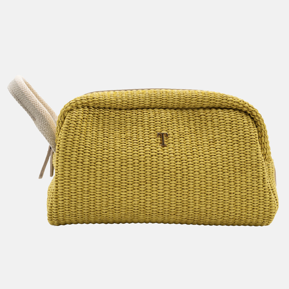 Beauty Case "Pantelleria" in Rafia Intrecciata