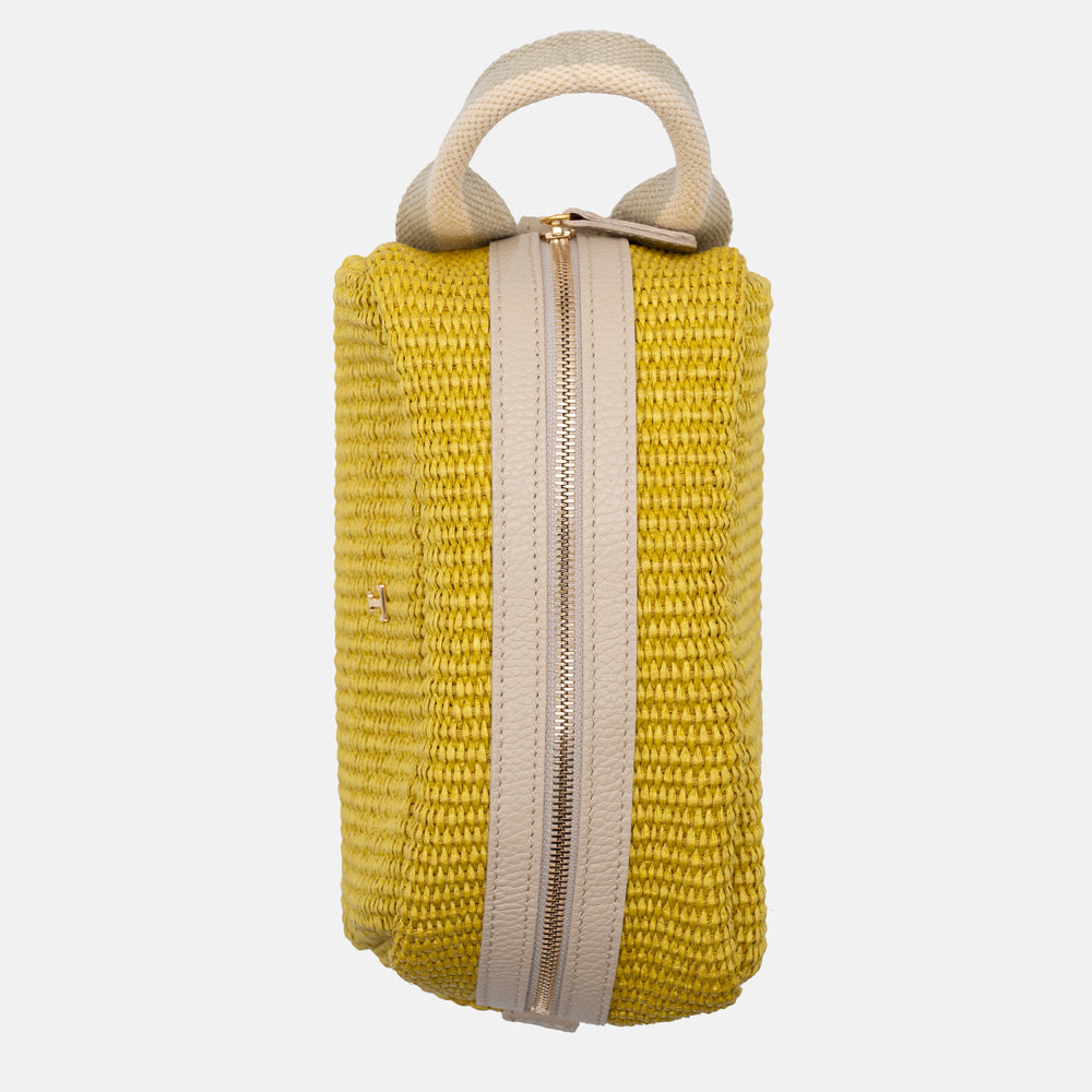 Beauty Case "Pantelleria" in Rafia Intrecciata