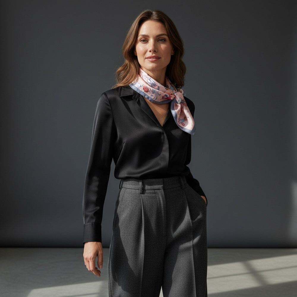 90's Twill Silk Scarf Odyssey Among the Stars