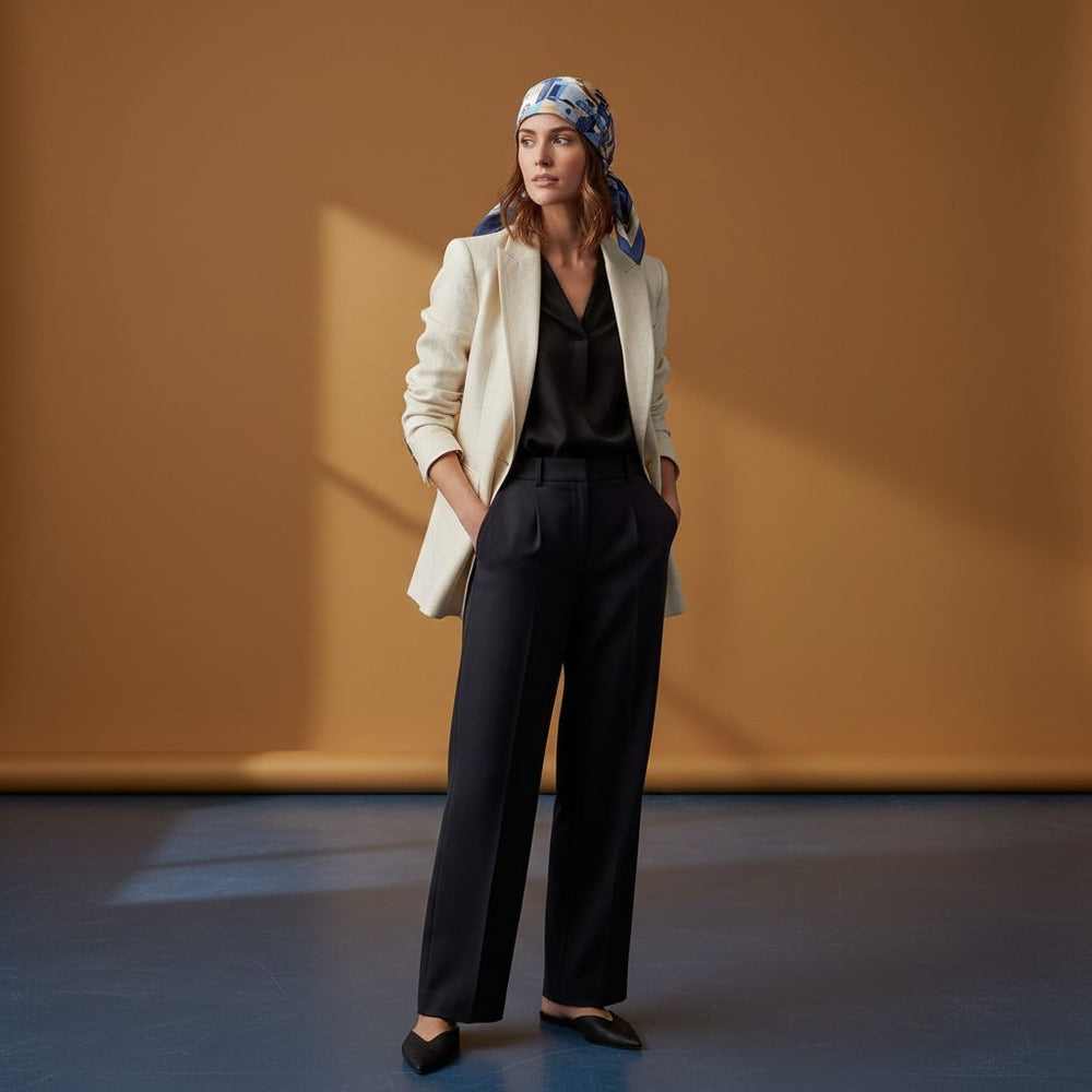 90's City Shadows Twill Silk Scarf