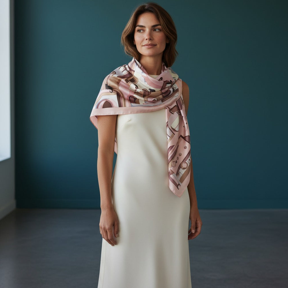 90's City Shadows Twill Silk Scarf