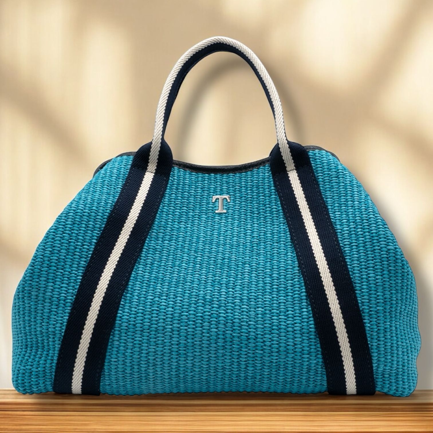 Salina Raffia Tote Bag Turquoise