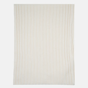 CREAM CASHMERE RIBBED SCARF - 105