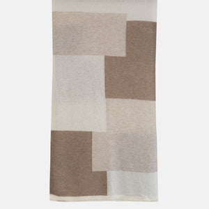 MONDRIAN WOOL SCARF CREAM SILVER BROWN - 102M