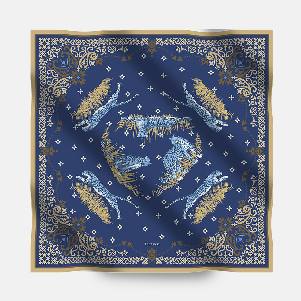 Feline Nest Pattern Silk Pocket Square