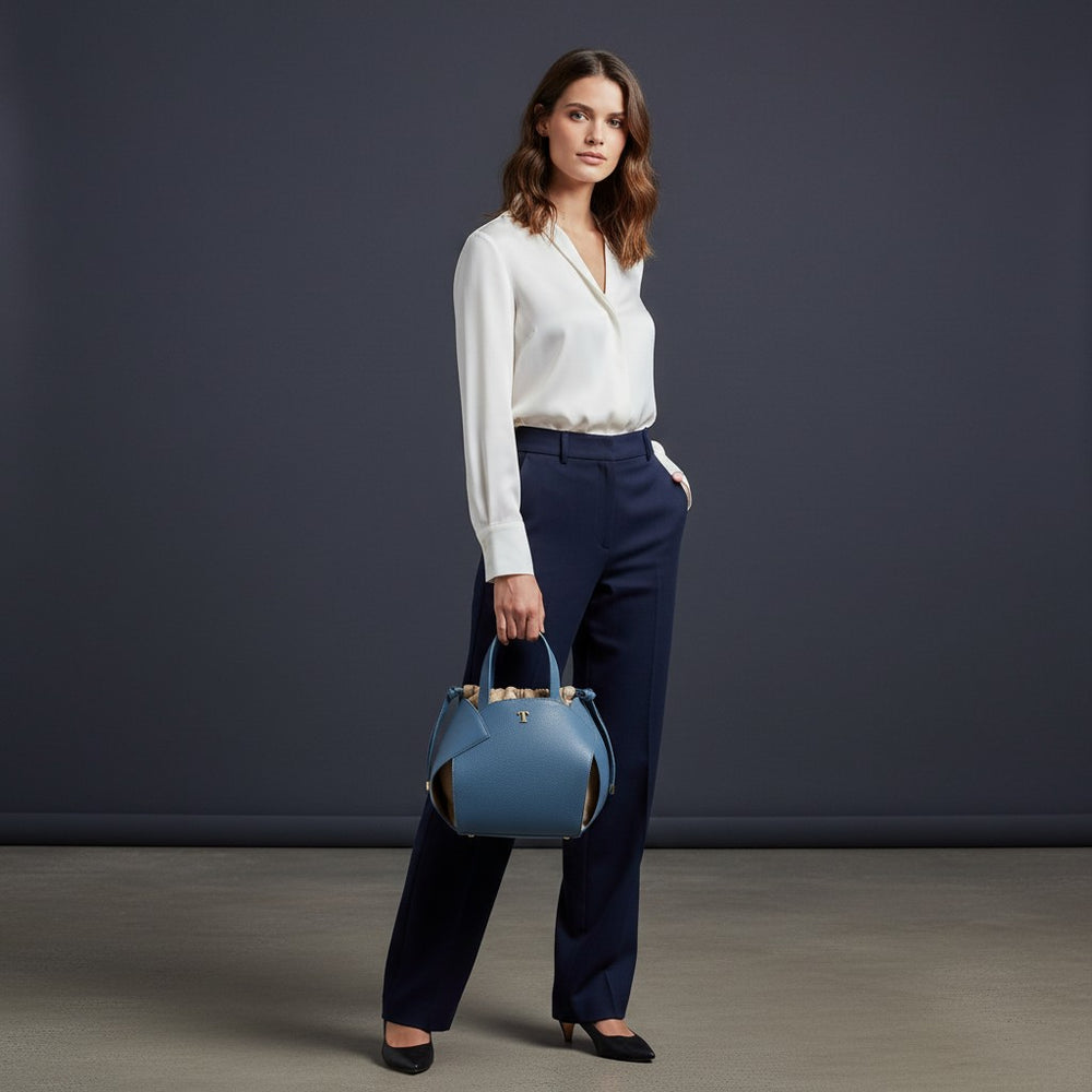 Talarico PomPon Bag in hammered leather