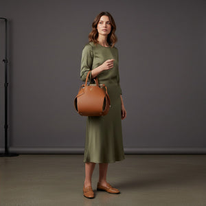 Borsa PomPon Talarico in pelle martellata