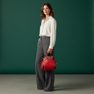 Borsa PomPon Talarico in pelle martellata