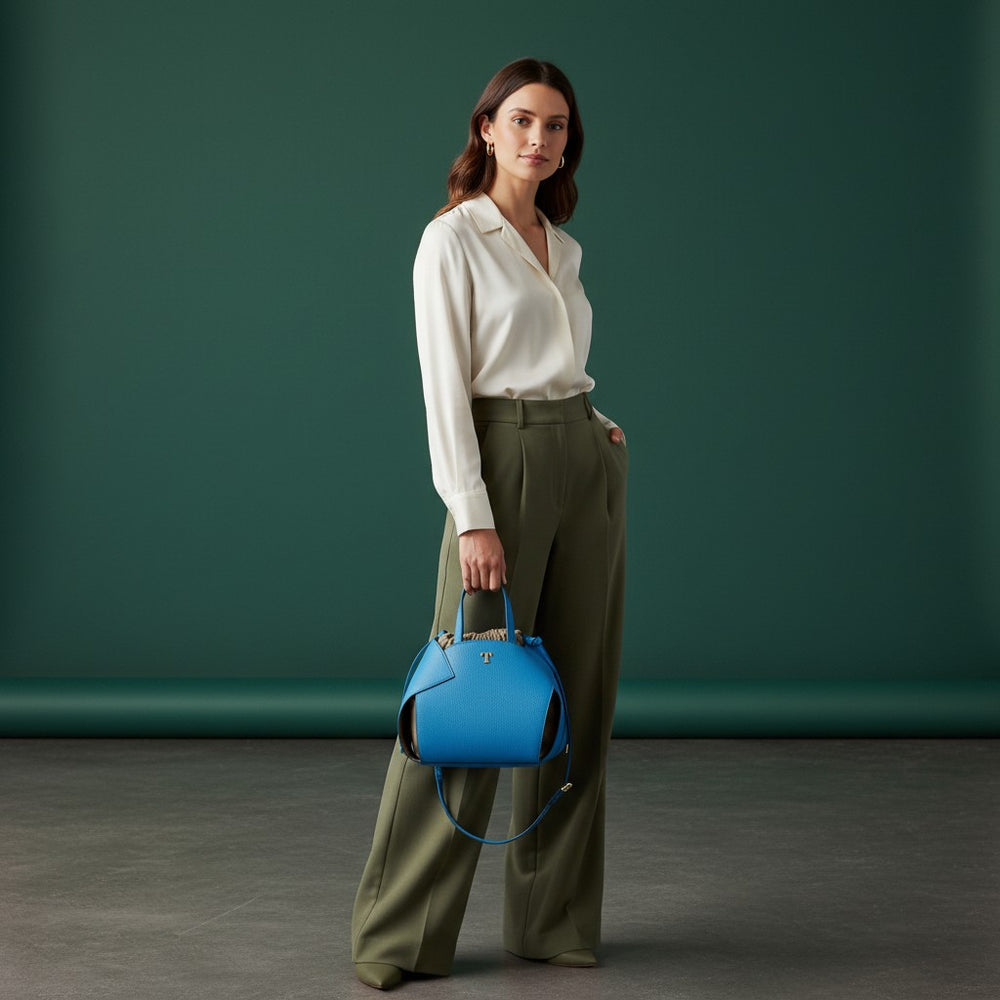 Talarico PomPon Bag in hammered leather