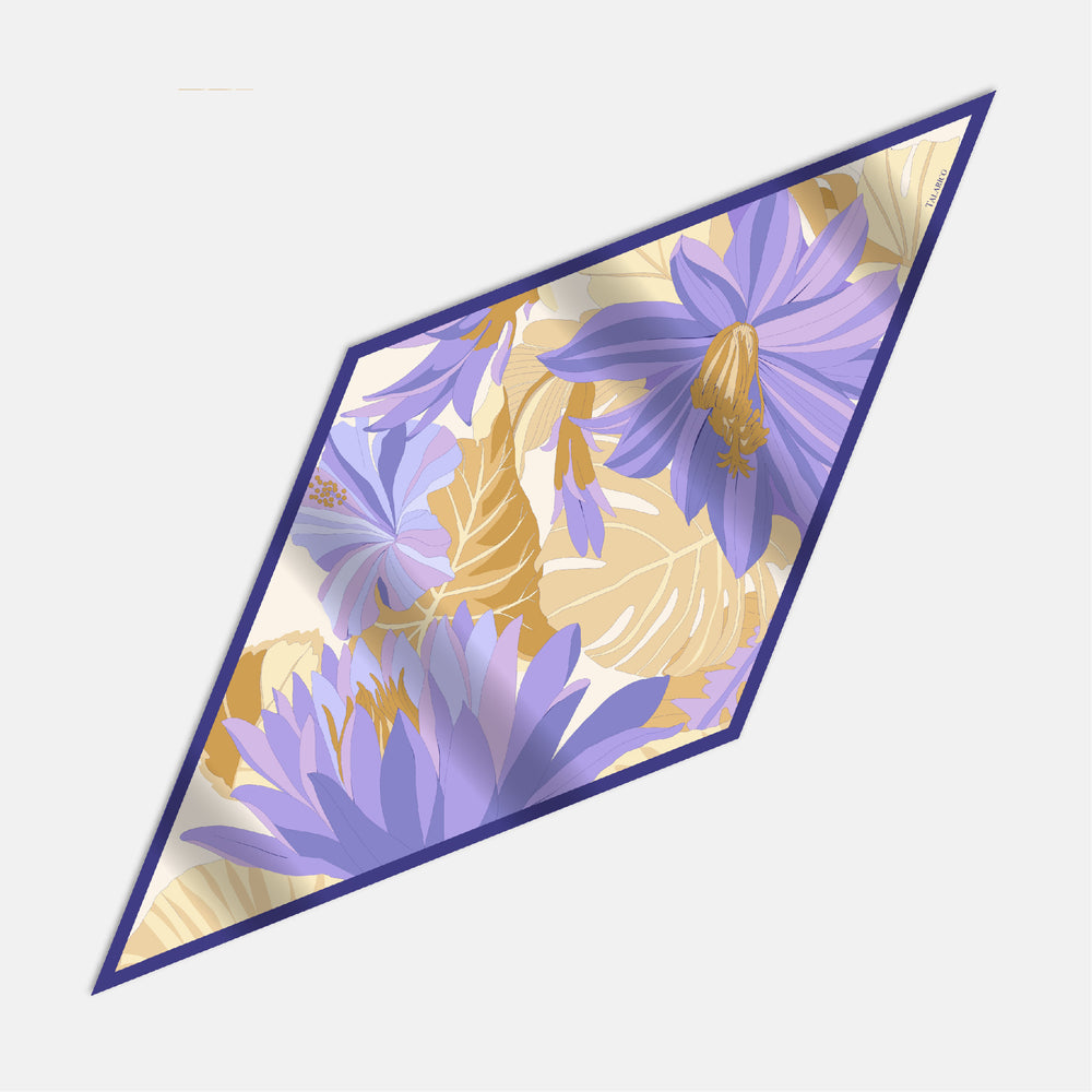 Enchanted Garden Twill Silk Diamond Scarf