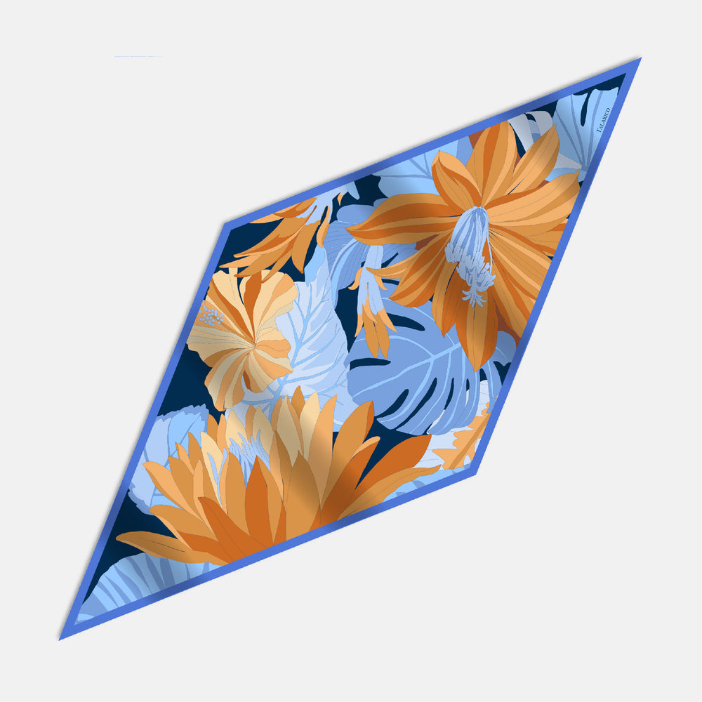 Enchanted Garden Twill Silk Diamond Scarf