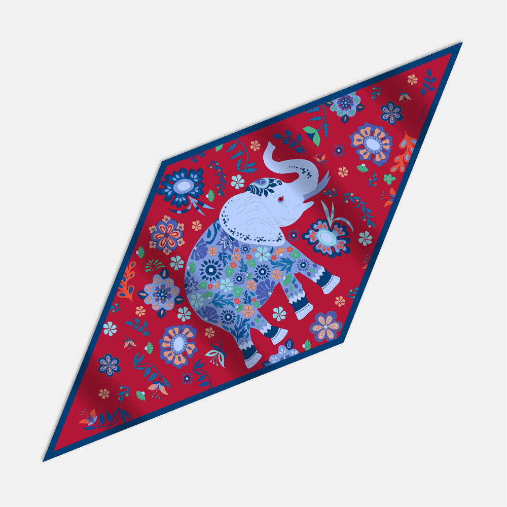Oriental Breath Twill Silk Diamond Scarf