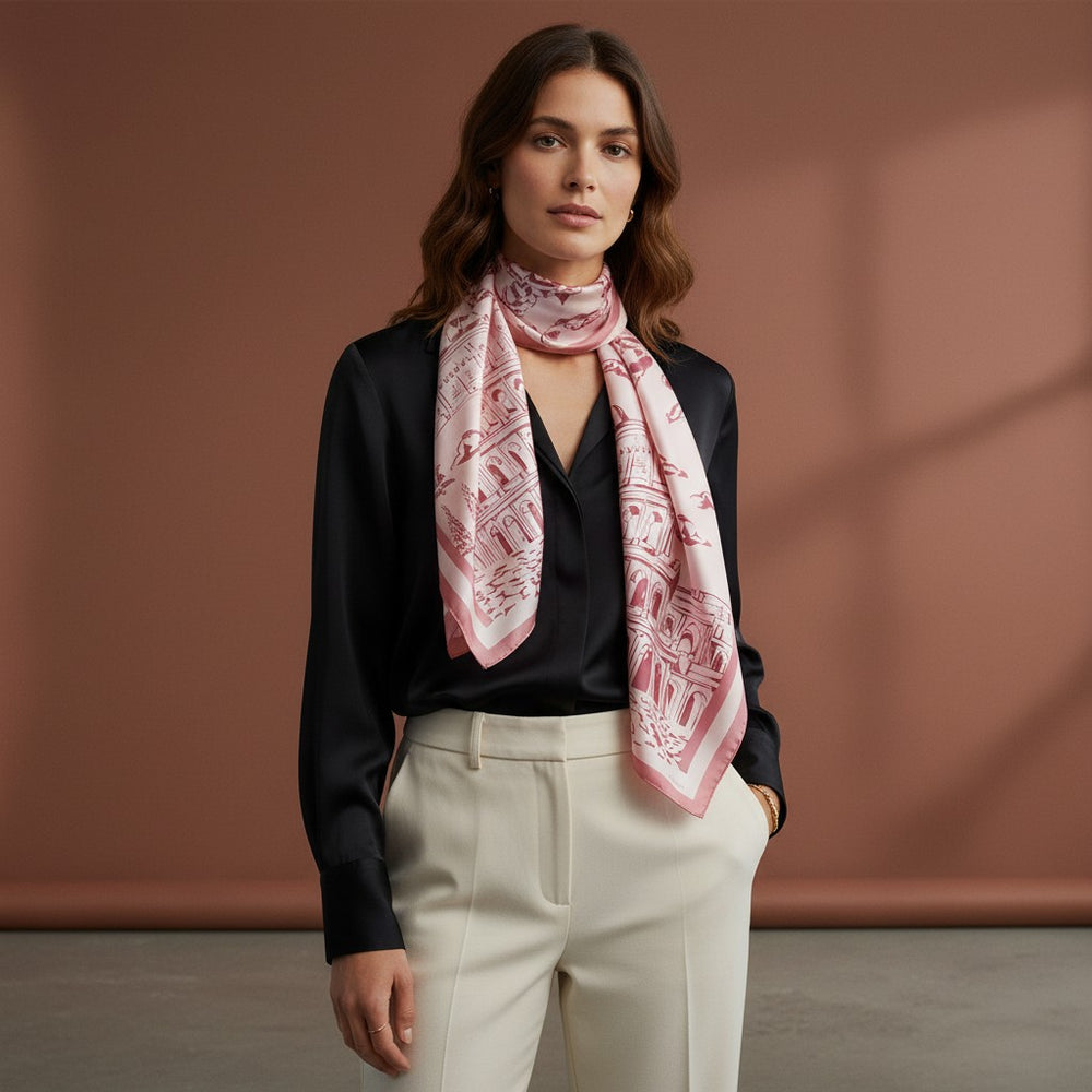 Silk Twill Scarf 90  Roma Glamour Colosseo