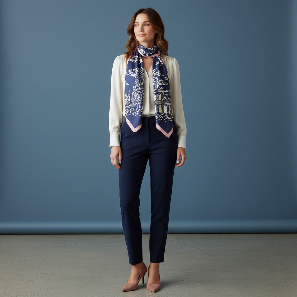 Silk Twill Scarf 90  Roma Glamour Colosseo