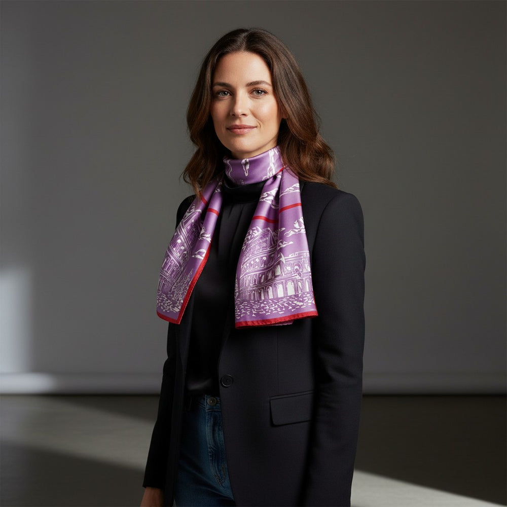 Silk Twill Scarf 90  Roma Glamour Colosseo