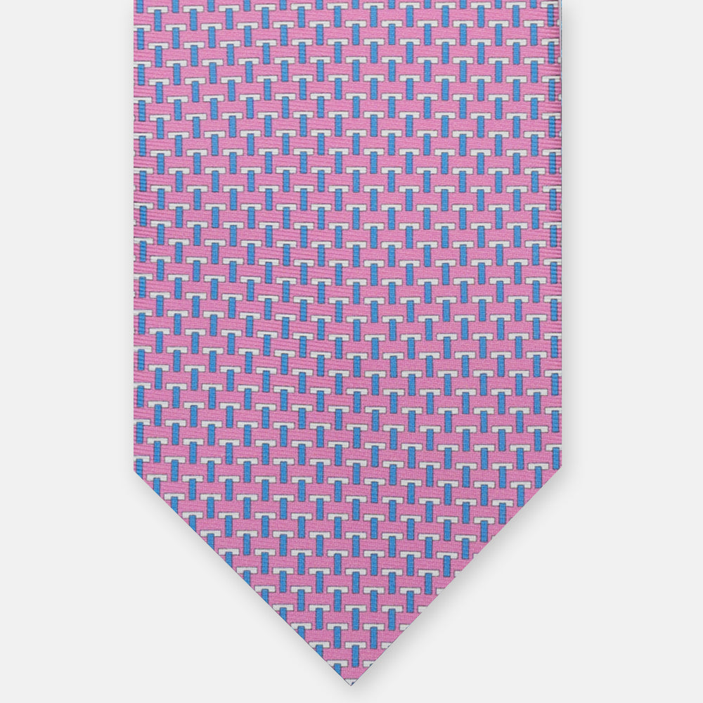 3-fold silk ties Iconic Pink Light Blue