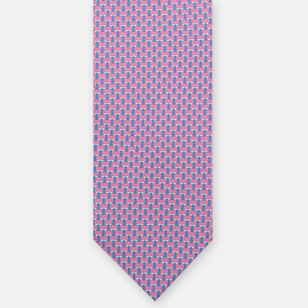 3-fold silk ties Iconic Pink Light Blue